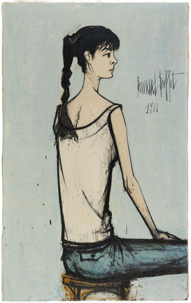 Bernard Buffet (1928-1999). "Annabel assise". Huile sur toile. Paris, musée d'Art moderne. Dimensions: 130 x 81 cm