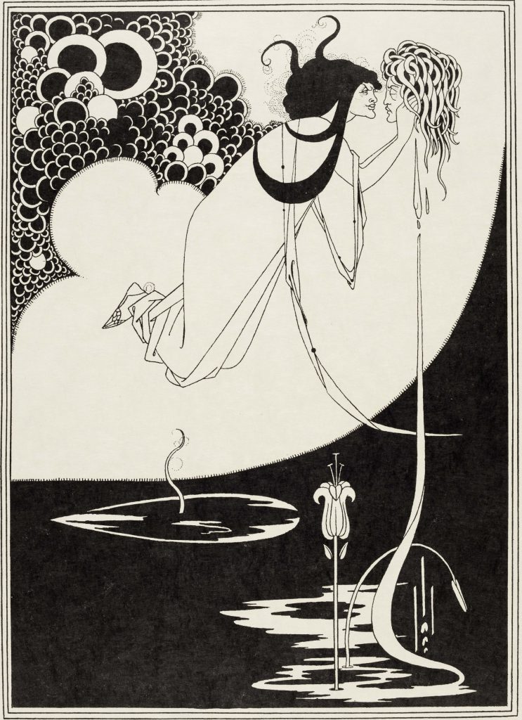 Aubrey Beardsley, J’ai baisé ta bouche Ioka- naan, The Studio, n°1, avril 1893. Collection Merlin Holland