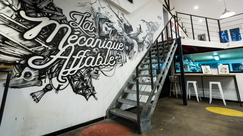 Graff "La mécanique affable" du Mékano