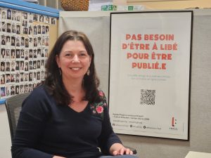 Amandine au QG de Fragil, la Fabrique des Dervallières.